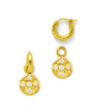 19k Gold Diamond Disc Earring Pendants