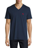 Lindon Cotton V-Neck T-Shirt, Navy