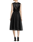 Quinne Striped Organza Midi Skirt 