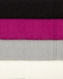 Cashmere-Blend Cozy Ruffled Bedsocks, Silver/Gray