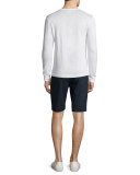 Gaskell Long-Sleeve Henley Shirt, White