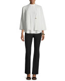 3/4-Sleeve Grid Kimono Jacket 