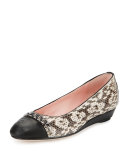 Paola Snake-Embossed Leather Ballerina
