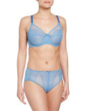 Retro Chic Full-Coverage Underwire Bra, Parisian Blue