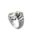 Classic Chain Macan Double Head Ring, Size 7