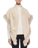 Whip-Stitch Fox Fur Shawl, Blonde