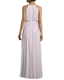 Alana Tie-Waist Chiffon Gown 