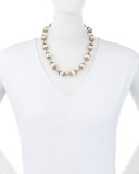 Electra Pearly Crystal Cap Necklace