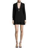 Faye Stretch Crepe Mini Dress, Black