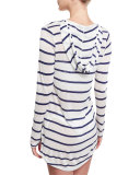 Striped Hoodie Coverup Tunic