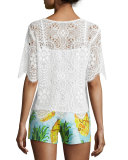 Half-Sleeve Lace Top