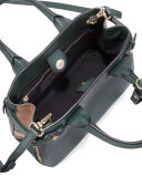 Banner Small House Check Derby Tote Bag, Dark Bottle Green