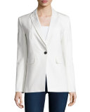 Long and Lean Cotton-Blend Jacket, White