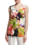 Alfresco-Print Jersey Layering Tank Top, Plus Size