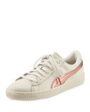 Basket Classic Metallic Low-Top Sneaker, Whisper White/Copper