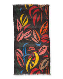 Hojas Knit Scarf, Multicolor 