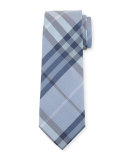 Check Silk Tie, Blue