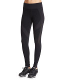Thalia Textured Sport Leggings, Black
