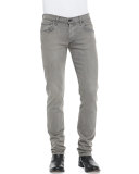 Slim Skinny Denim Jeans, Gray 