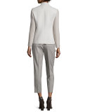 Embellished Jewel-Neck Shell, Taupe