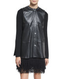 Leather Cape Vest, Black