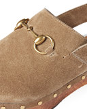 Amstel Studded Suede Clog, Taupe