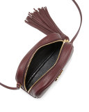 Monogram Blogger Leather Crossbody Bag, Bordeaux