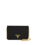 Velvet Chain Shoulder Bag, Black (Nero)