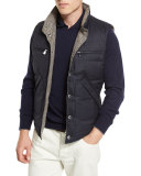 Reversible Quilted Tweed Vest