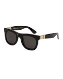 Ciccio Gianni Square Metal-Trim Sunglasses, Black/Gold