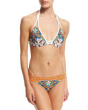 Persian Dance Printed Halter Swim Top, Available in D Cup