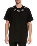 Colombian Star-Collar Short-Sleeve T-Shirt, Black