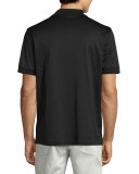 Jersey Knit Polo Shirt, Black