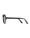 Milan II Mirrored Round Sunglasses, Black/Pink
