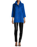 Faux-Suede Long Shirt, Petite