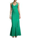 Halter Bandage Mermaid Gown, Green