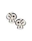Diamond & Black Enamel Clover Earrings