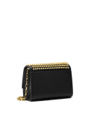 Yasmeen Small Studded Clutch Bag, Black/Gold