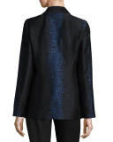 Katlyn Leopard-Print One-Button Blazer, Black