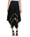 Palma Metallic Plissé Midi Skirt