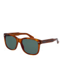 Men's Runway Havana Acetate Square Sunglasses, Brown