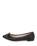 willa classic leather ballerina flat, black