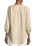 Linen Tab-Sleeve Shirt 