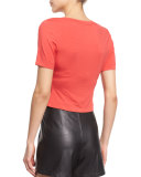 Short-Sleeve Cropped T-Shirt, Poppy