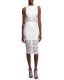 Eyelet Jacquard Tank Top, White