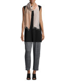 Cap-Sleeve Long Jersey Tunic, Black  