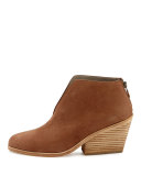 Nelson Split-Front Leather Bootie