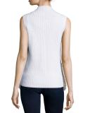 Shearling Vest with Knit Back 