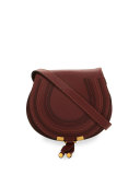 Marcie Small Leather Crossbody Bag, Bordeaux