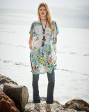 Plaid Silk-Georgette Long Tunic